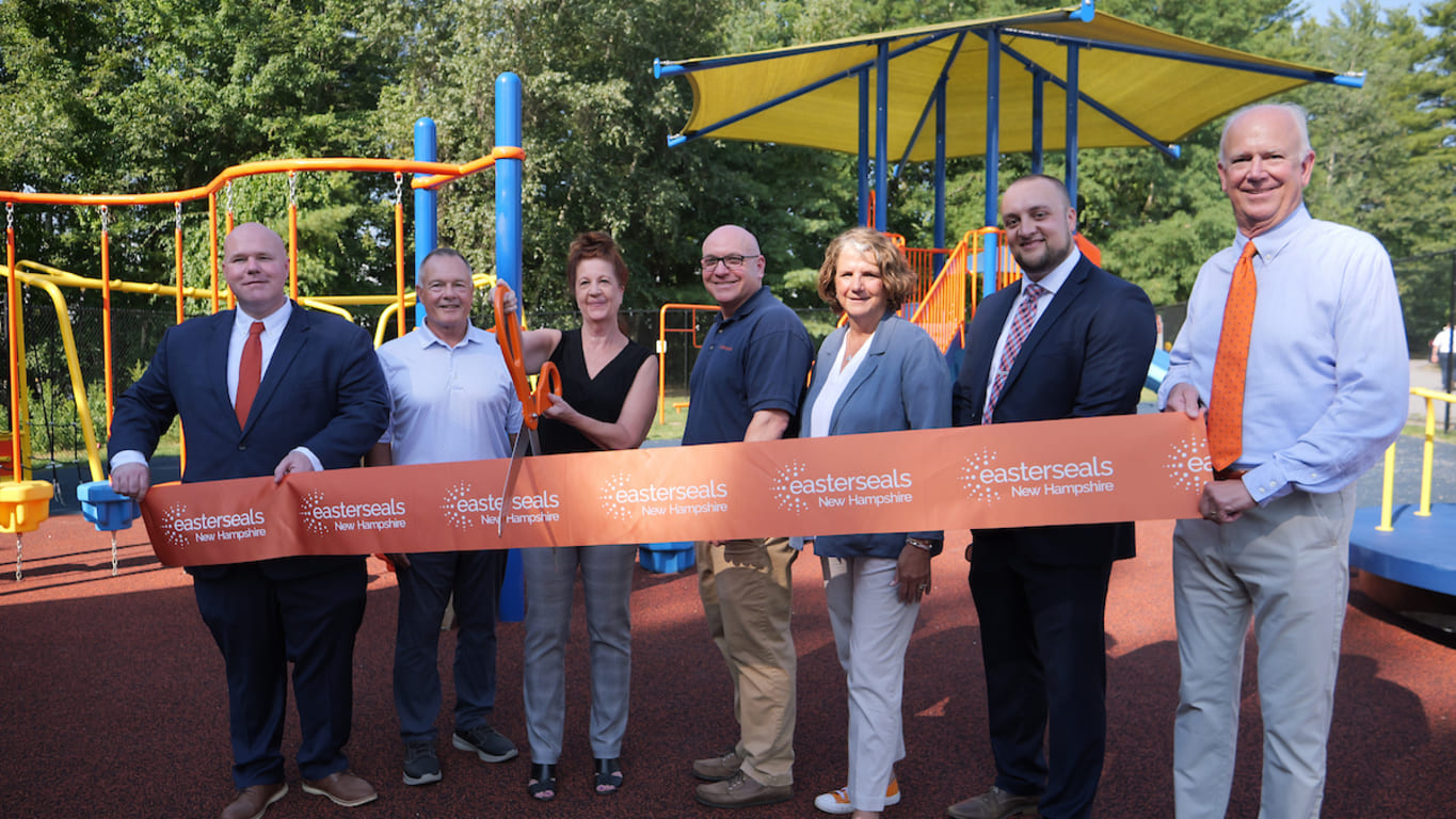 Easterseals NH staff and partners group photo at the Gammon Academy new school ribbon cutting